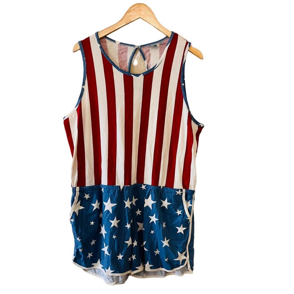 Junk Food July 4 USA Stars And Stripes Romper Size XXL